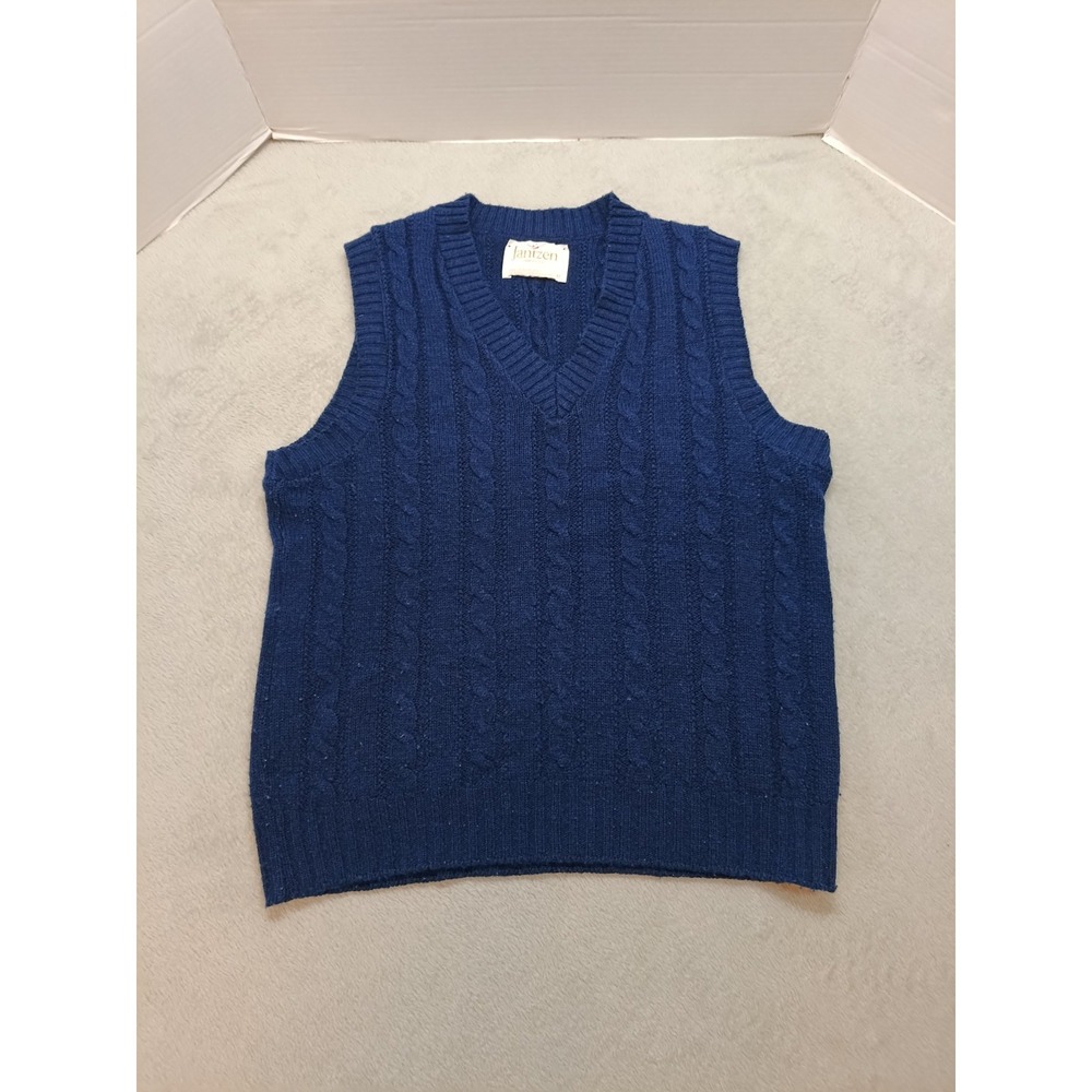Jantzen VTG U.S.A. Made Acrylic Wool Rope Knit Pullover V-Neck Vest Women's M